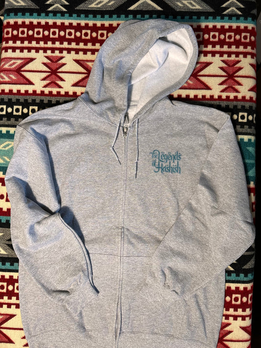 Portland Edition Heather Greay Zip Down Hoodie with Moodmat and sticker pack (Bundle Pack)